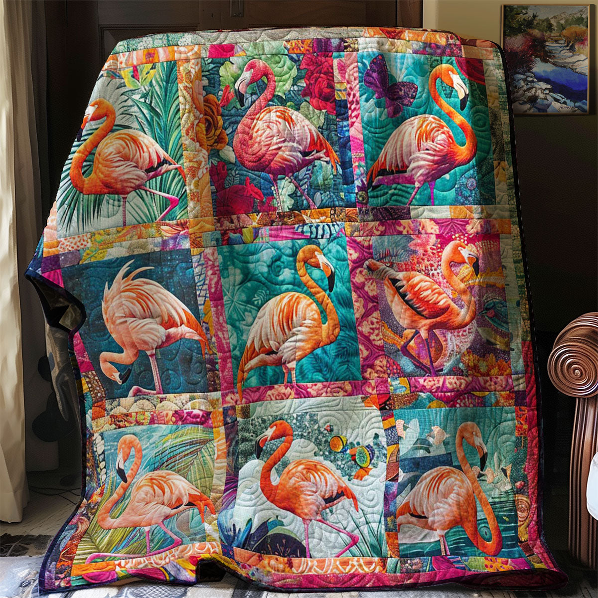 Flamingo Beachside WN0808053CL Quilt