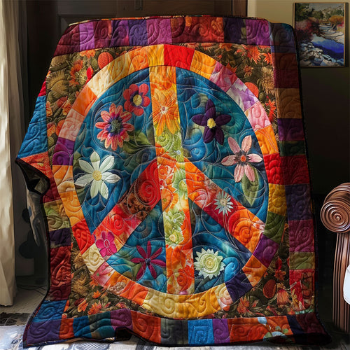 Floral Peace Sign WM0909010CL Quilt