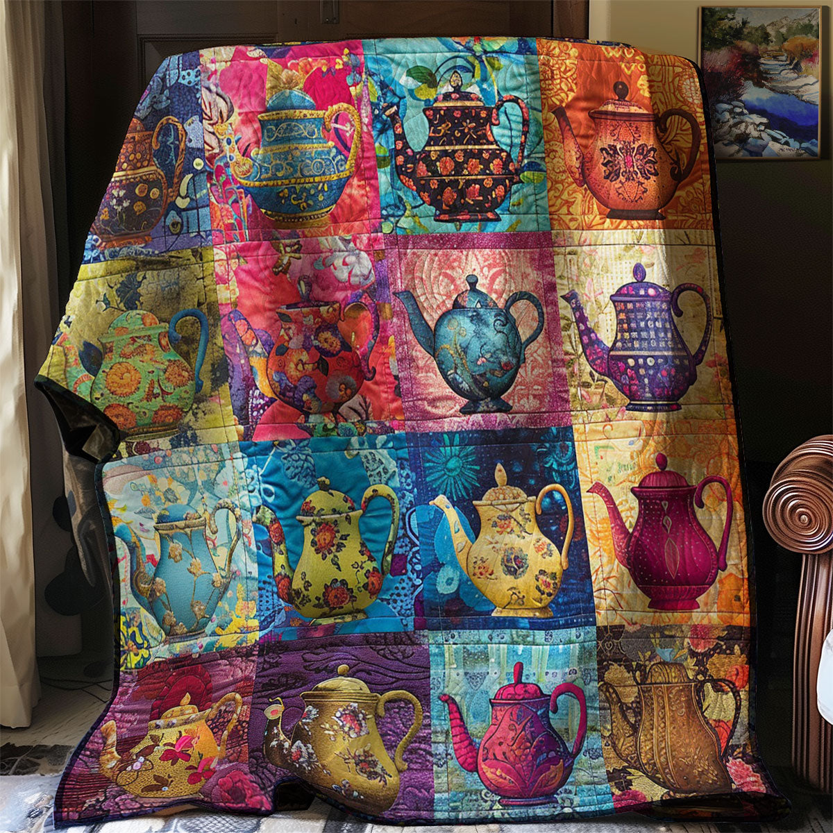 Florals Decoring Teapot WM2308001CL Quilt