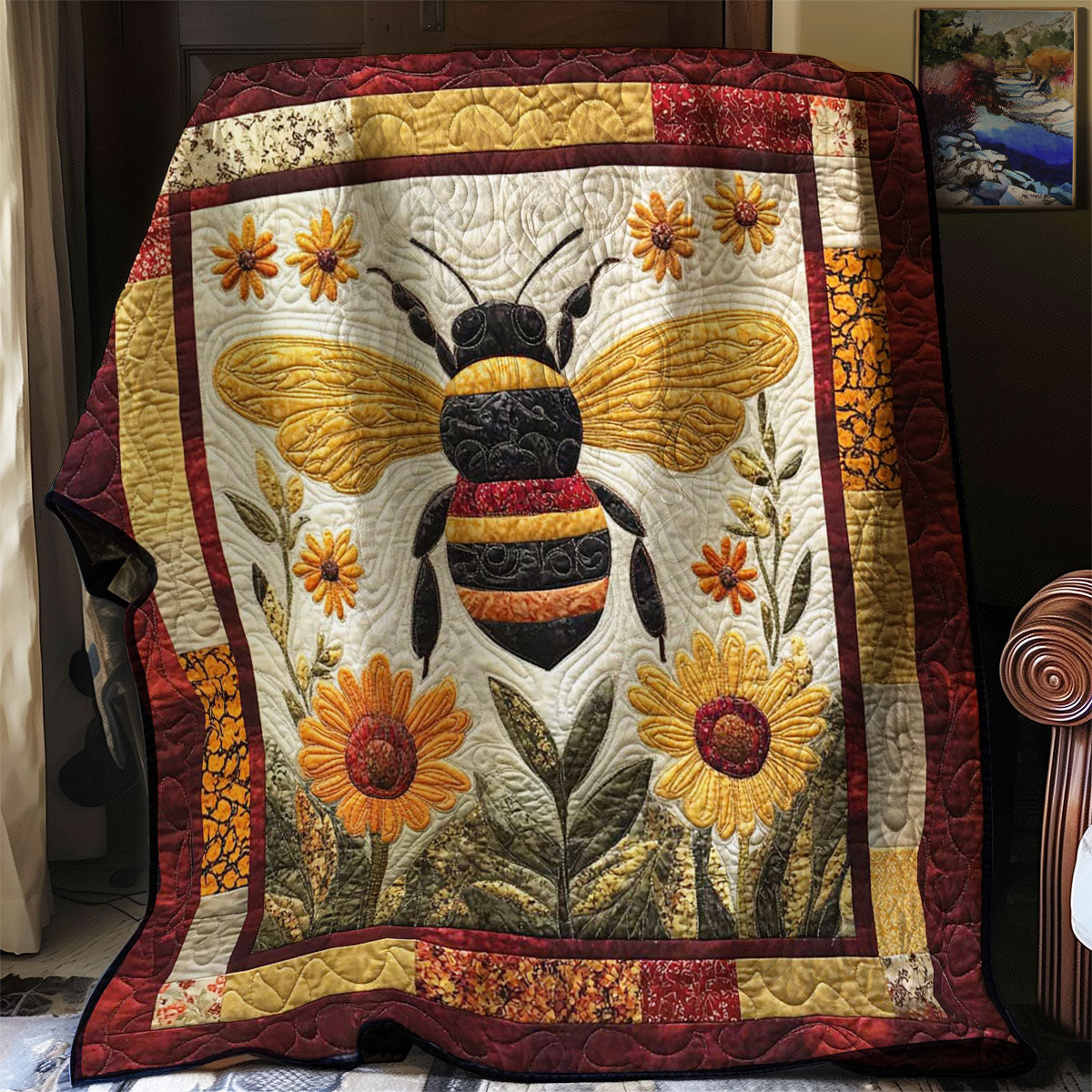 Flower Fields and Bees WN0208002CL Quilt