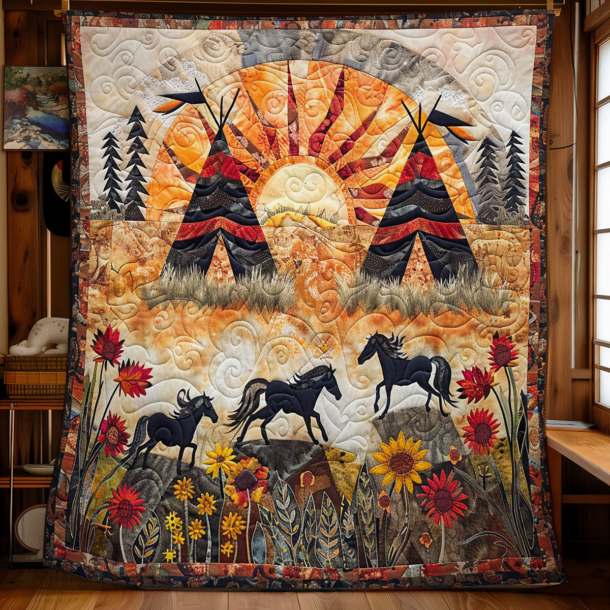 Flower Pasture Horse SR2608013CL Quilt