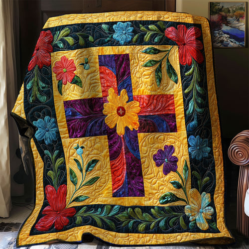 Flowers Cross WN0108063CL Quilt