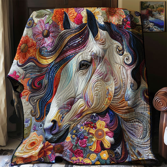 Flowers Horse WM1008048CL Quilt