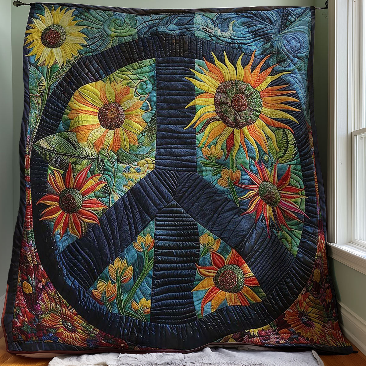 Flowers Peace Sign WM2907001CL Quilt