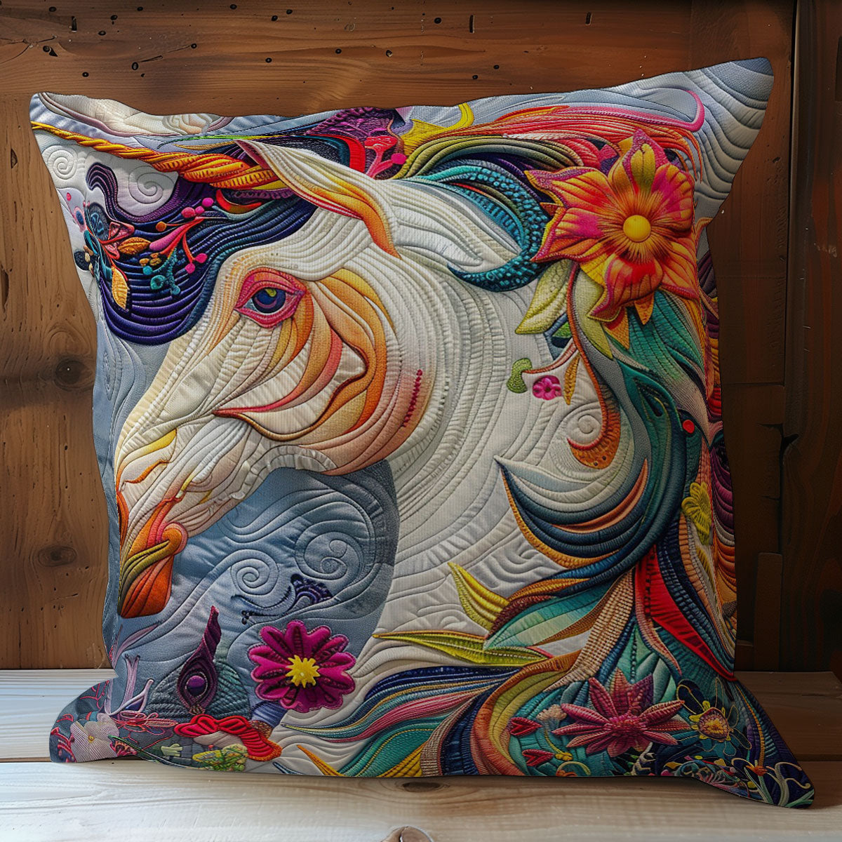 Flowers Unicorn WM0508135CL Quilt Pillow Case