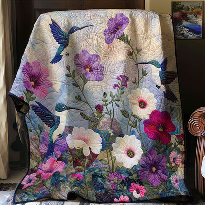 Garden Flowers And Hummingbirds WM2808016CL Quilt