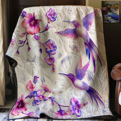 Garish Pink-Purple Hummingbirds Love WM0509015CL Quilt