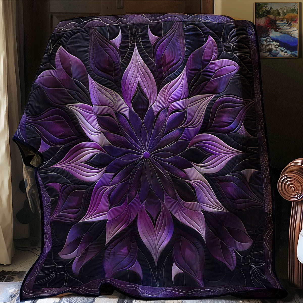 Gentle Purple Flower WN1508096CL Quilt