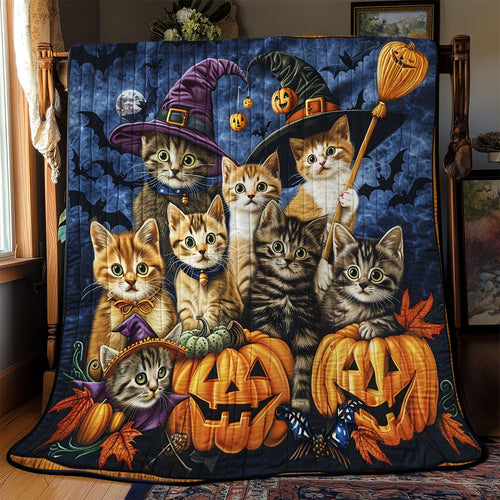 Ghostly Cats Parade WN2608016CL Quilt