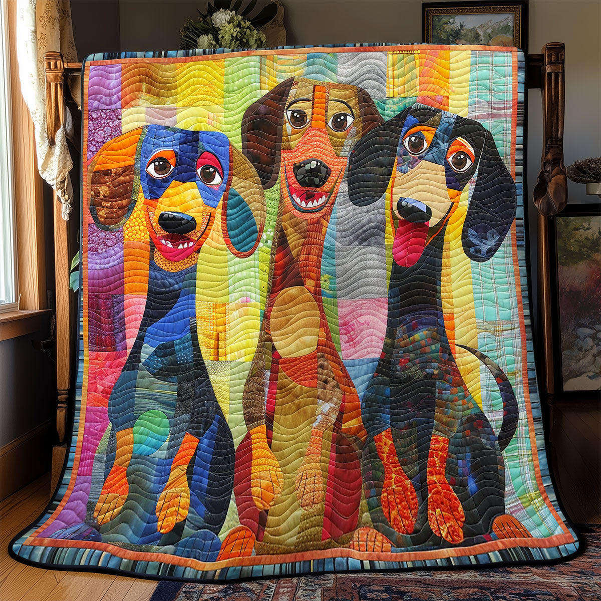 Giggling Dachshund WN2208062CL Quilt