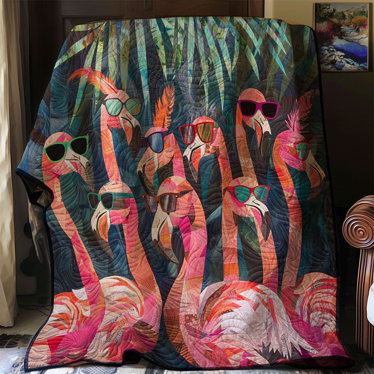 Glasses Flamingos WM2008011CL Quilt