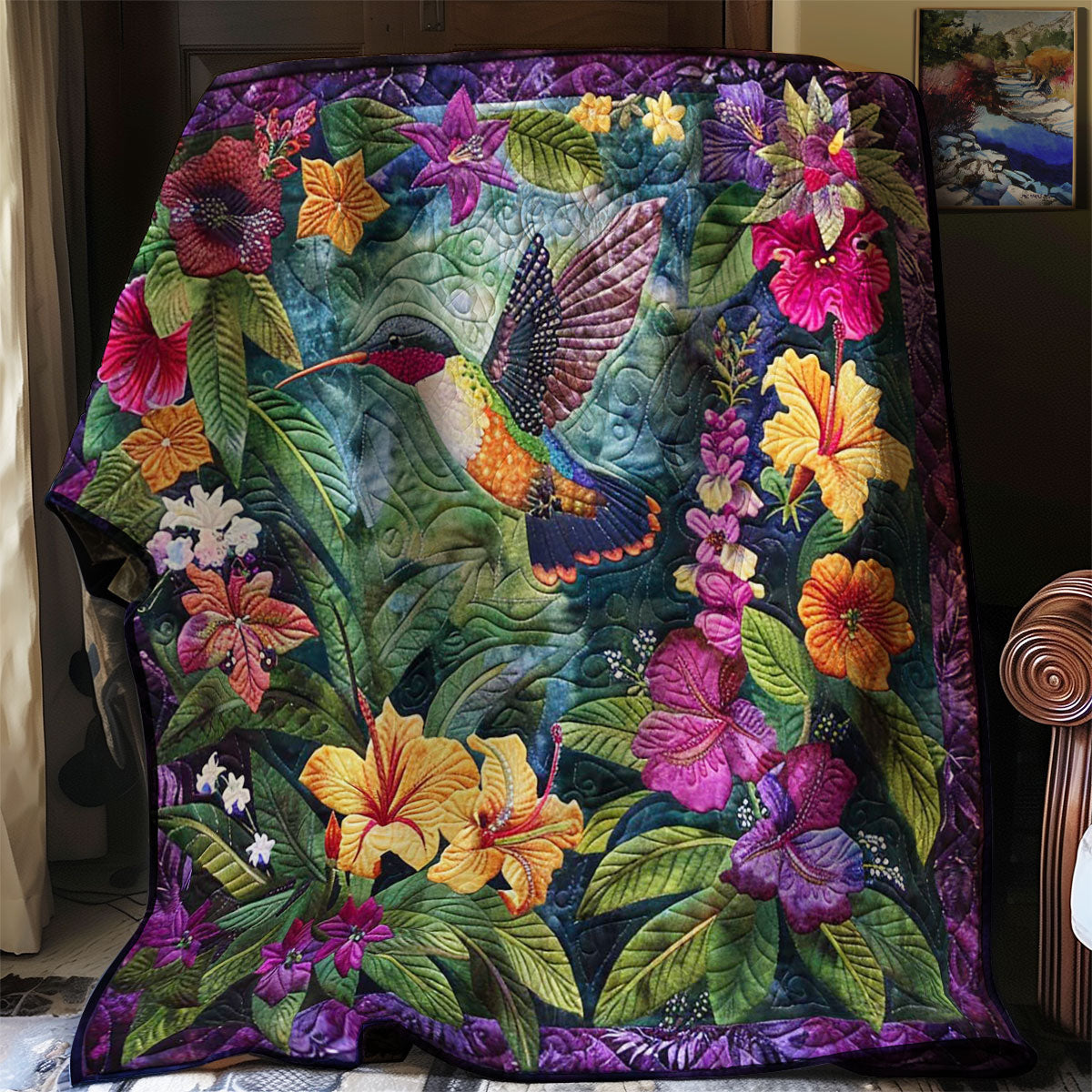 Glimmering Hummingbird WN0908132CL Quilt