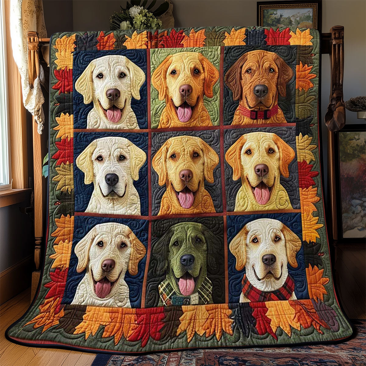 Golden Dogs Autumn Dreams WN2708021CL Quilt