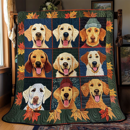 Golden Dogs Rustic Autumn WN2708024CL Quilt