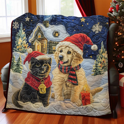 Golden Retriever And Black Cat SR2008025CL Quilt