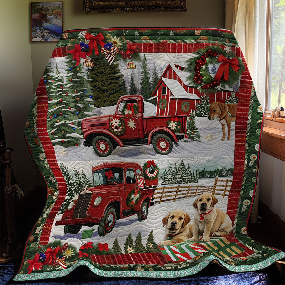 Golden Retriever Christmas Joy WN3008048CL Quilt