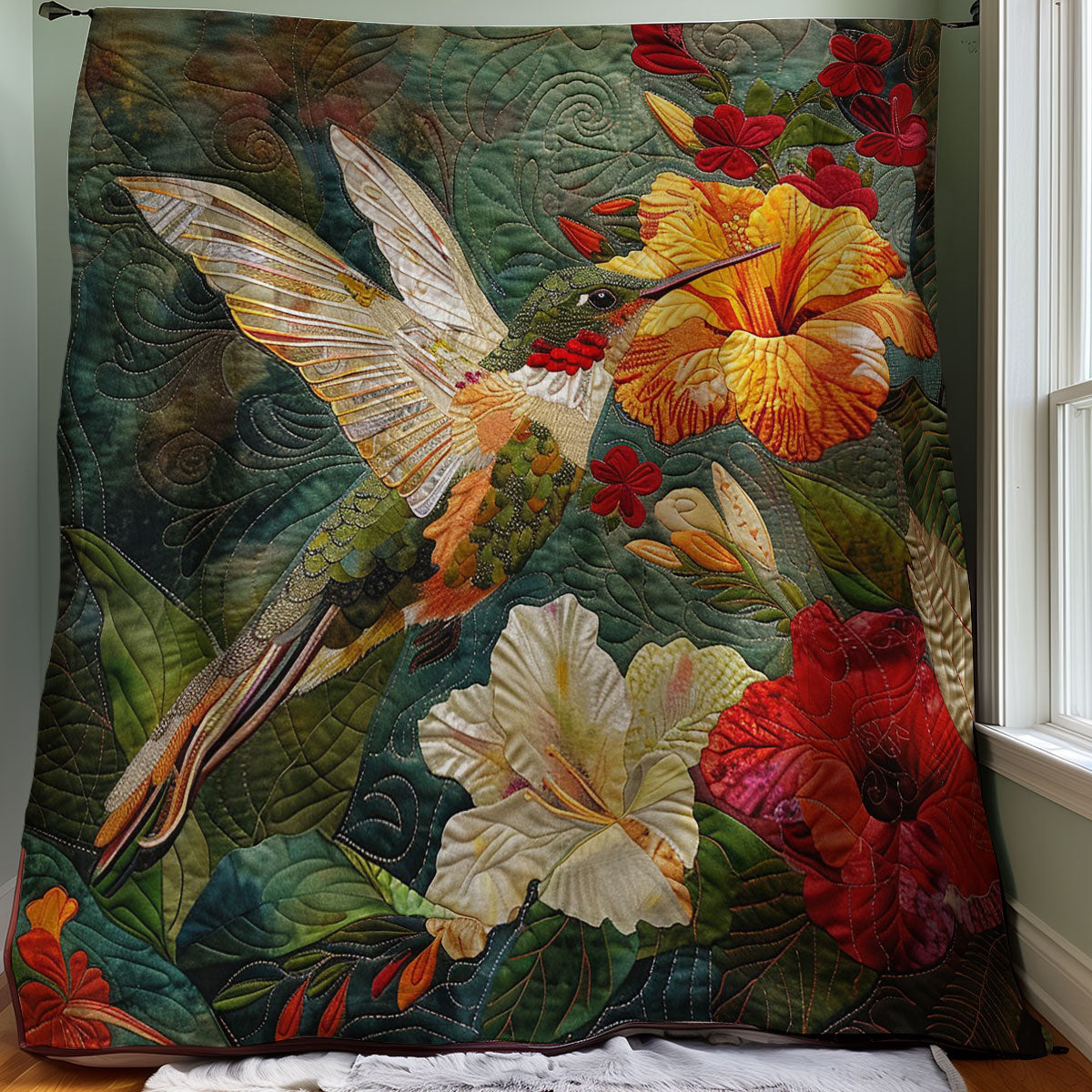 Green Hummingbird WM3007001CL Quilt