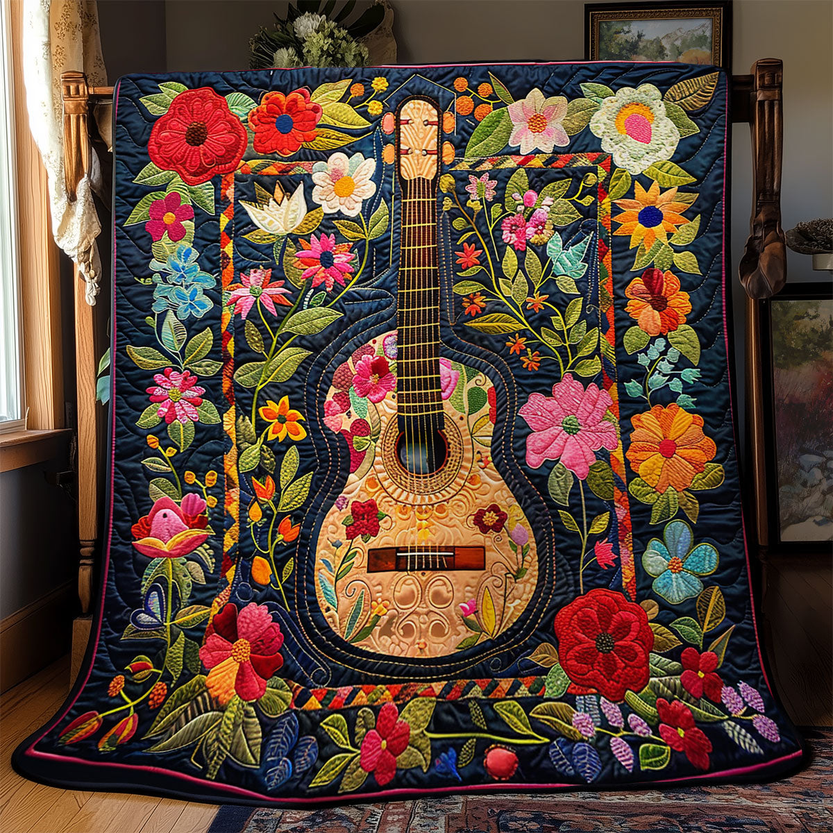 Groovy Guitar Blossoms WN2208124CL Quilt