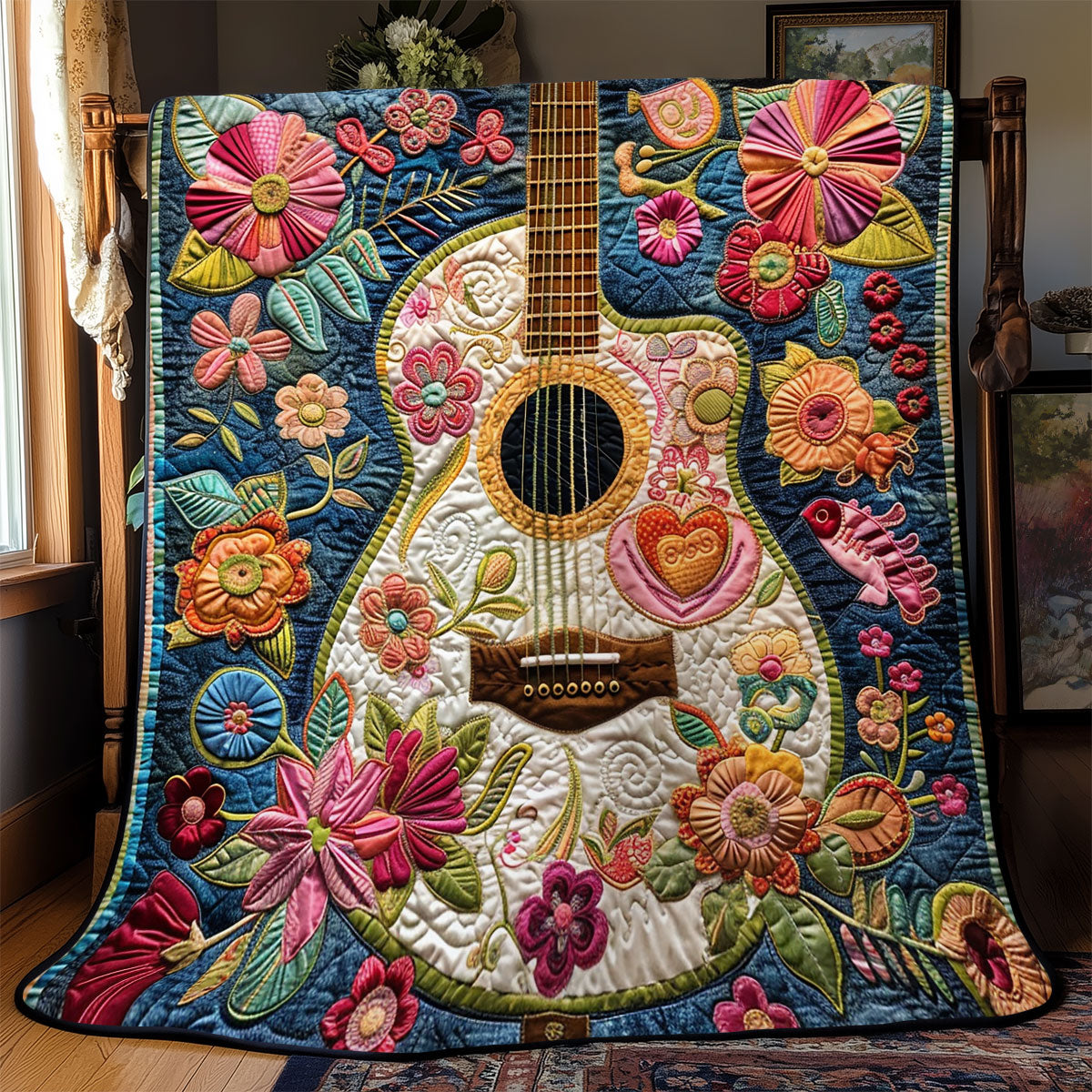 Guitar Flower Fusion WN2208126CL Quilt
