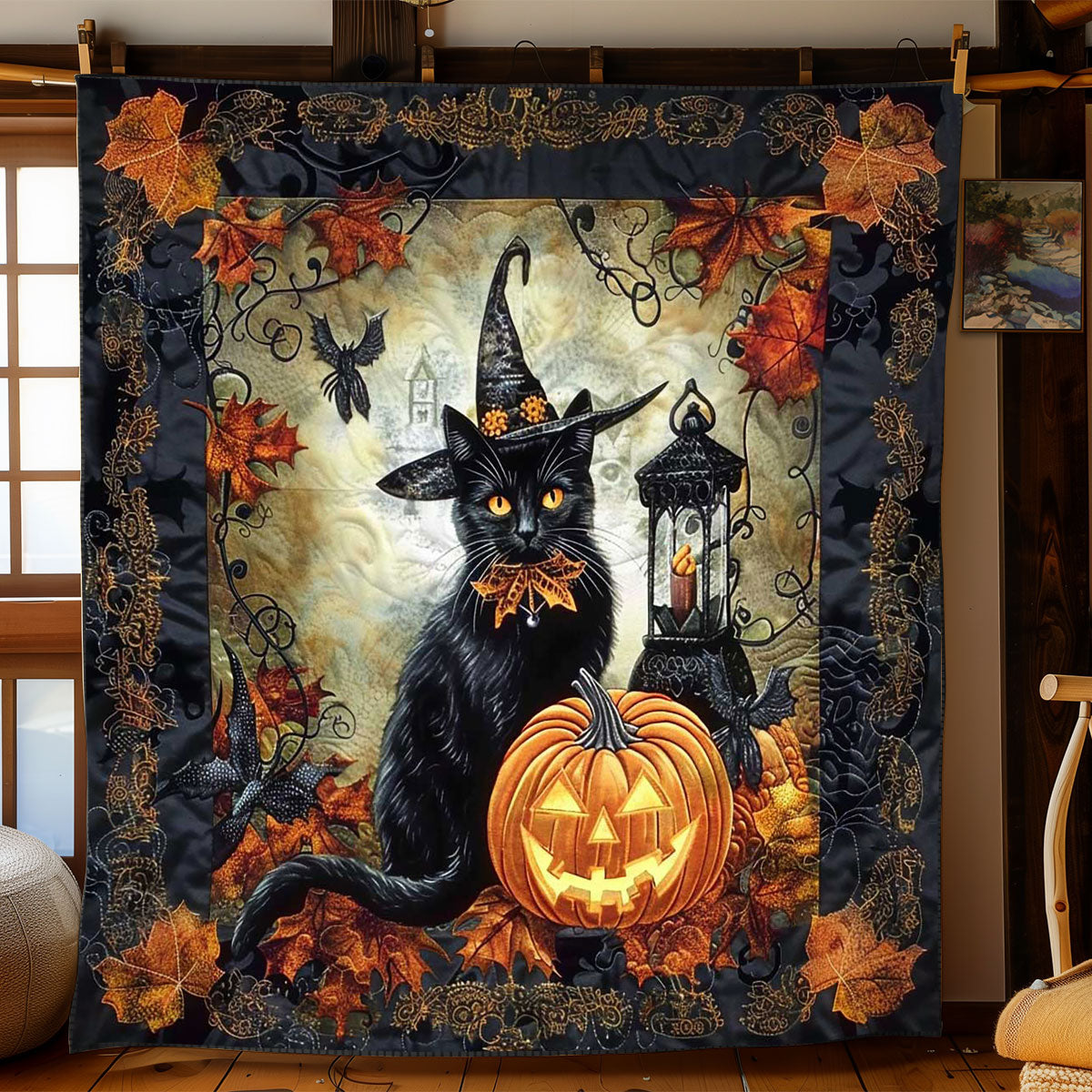 Halloween Black Cat Magic WN1908096CL Quilt