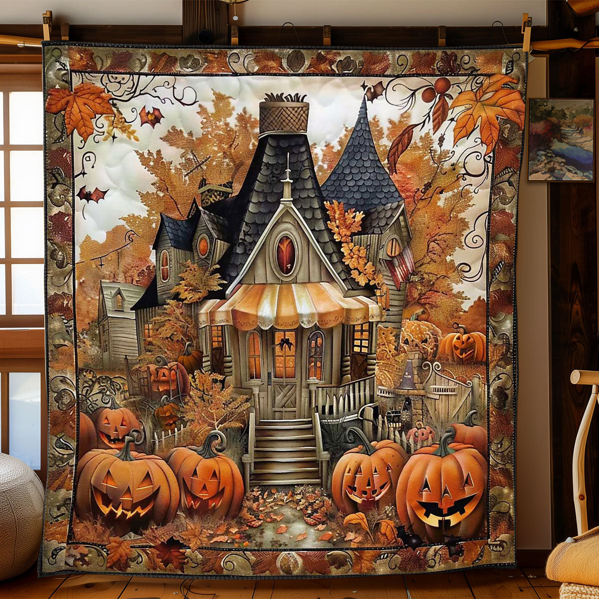 Halloween Pumpkin Palace WN1908067CL Quilt