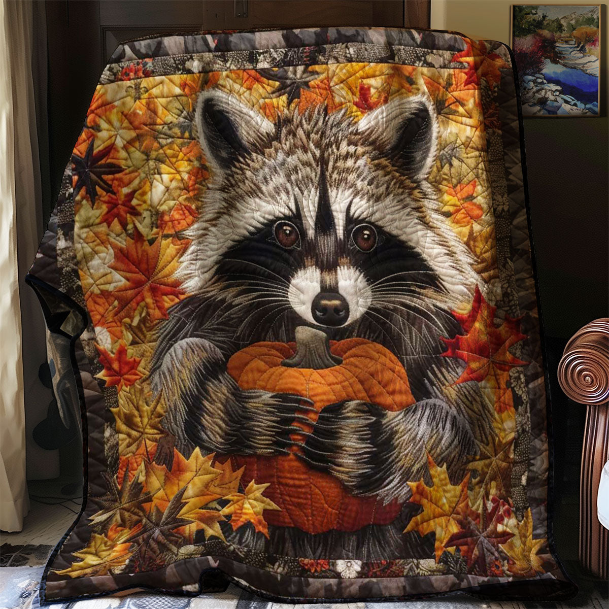 Halloween Raccoon Mischief WN1508064CL Quilt