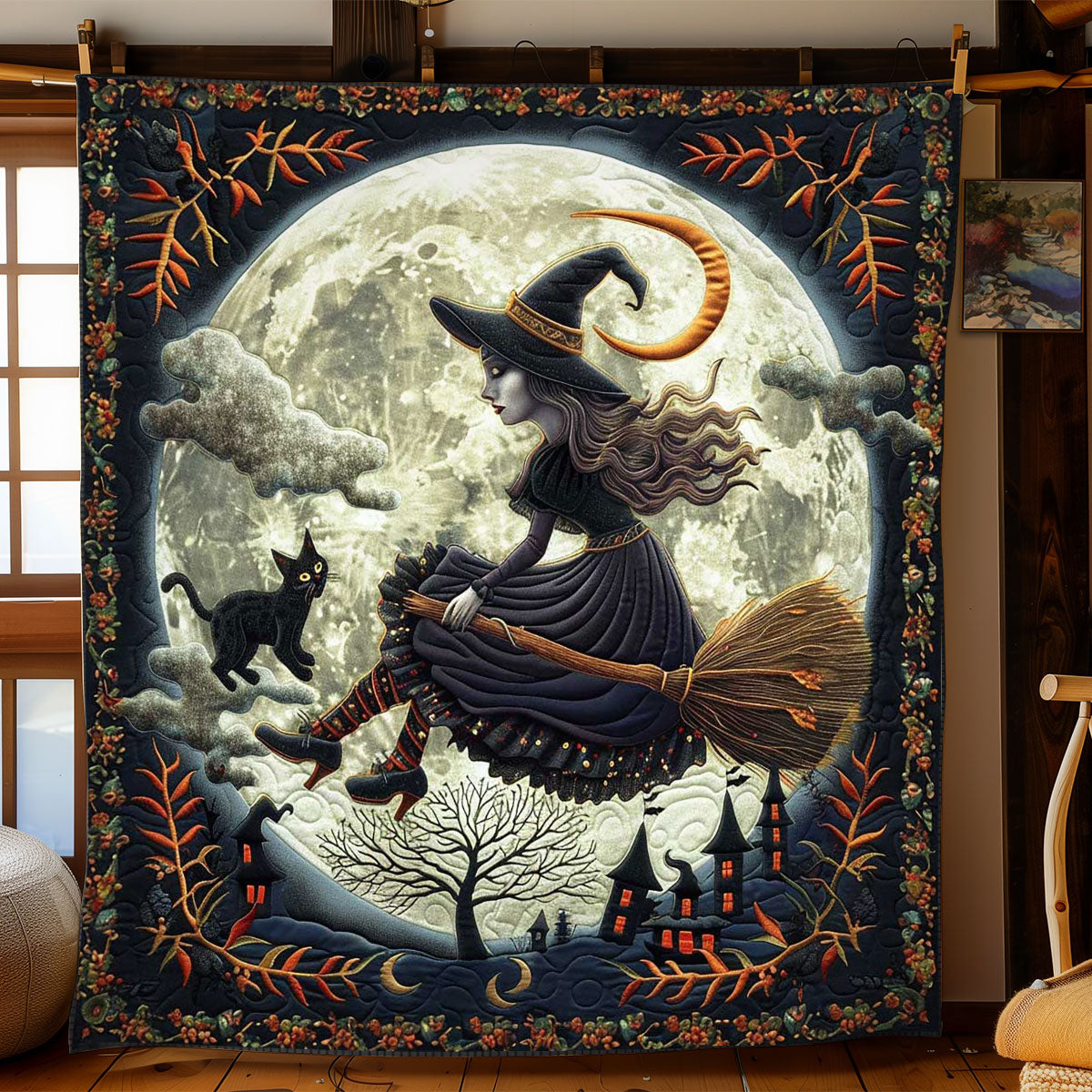 Halloween Witch's Moon WN1908081CL Quilt