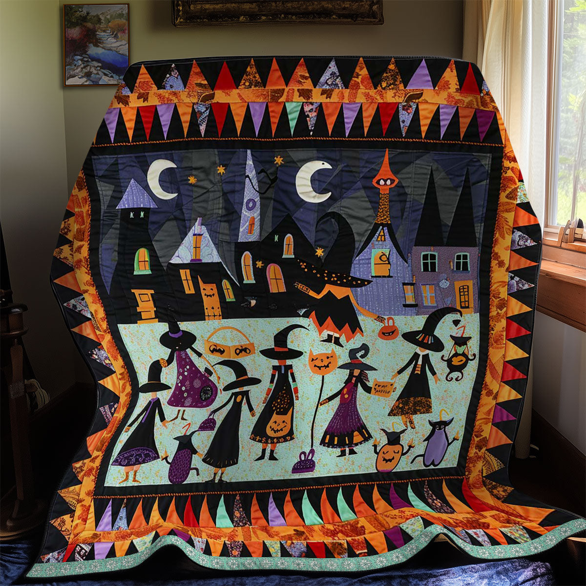 Halloween Witches' Crescent Moon Fest WN3008043CL Quilt