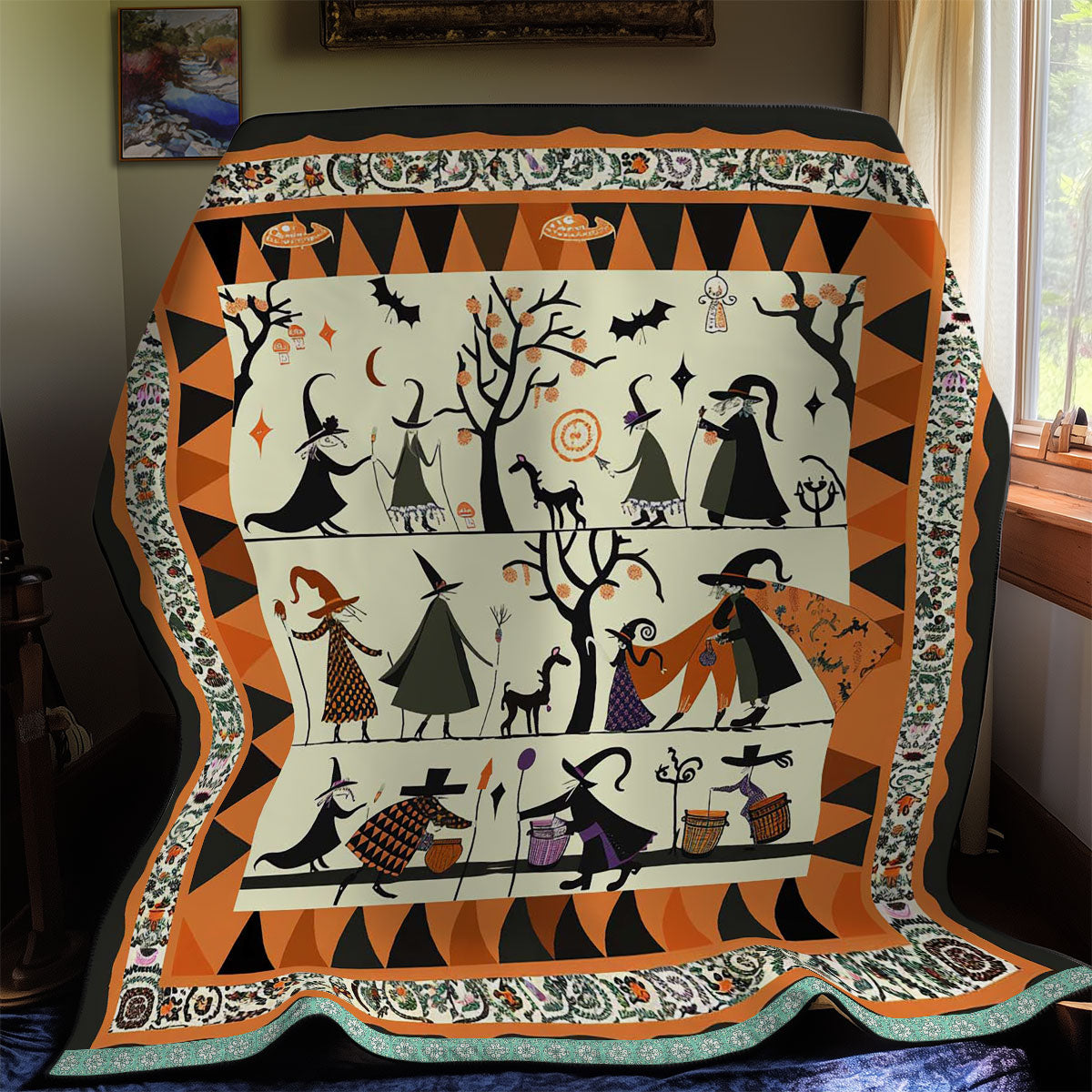 Halloween Witches' Forest Feast WN3008039CL Quilt