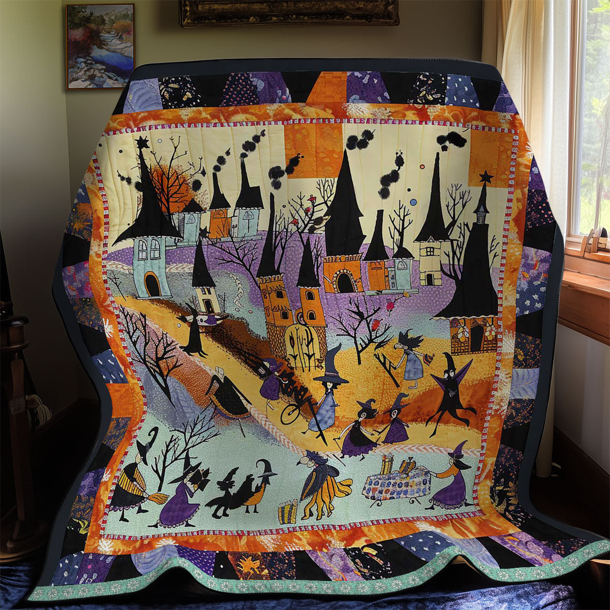 Halloween Witches' Ghostly Gathering WN3008047CL Quilt