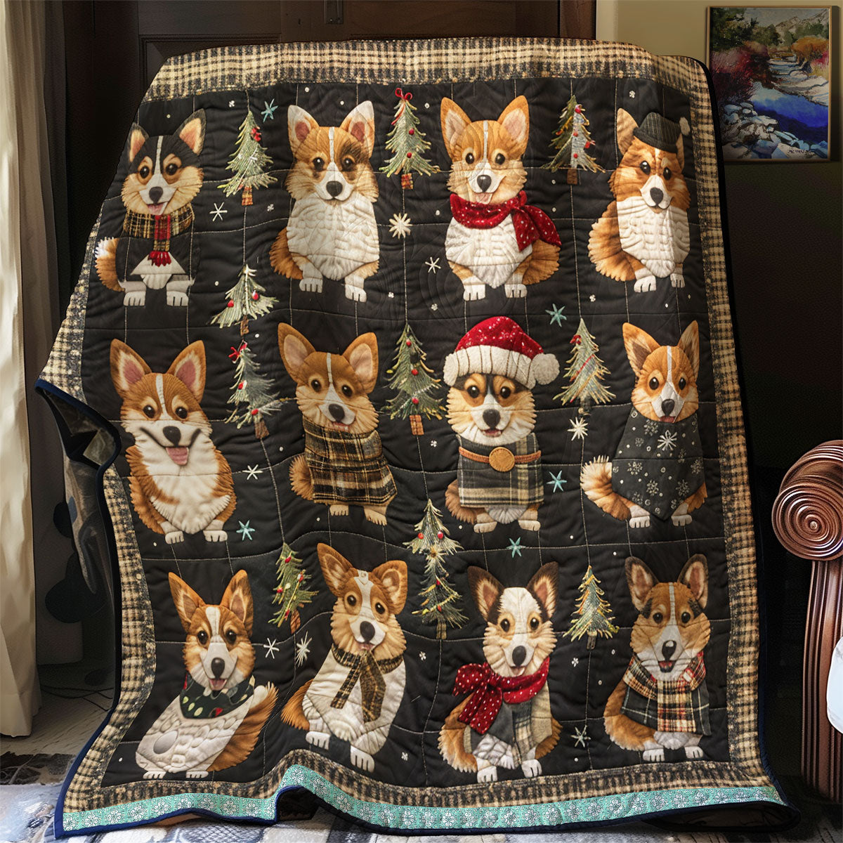 Happy Corgi Smile WN0909031CL Quilt