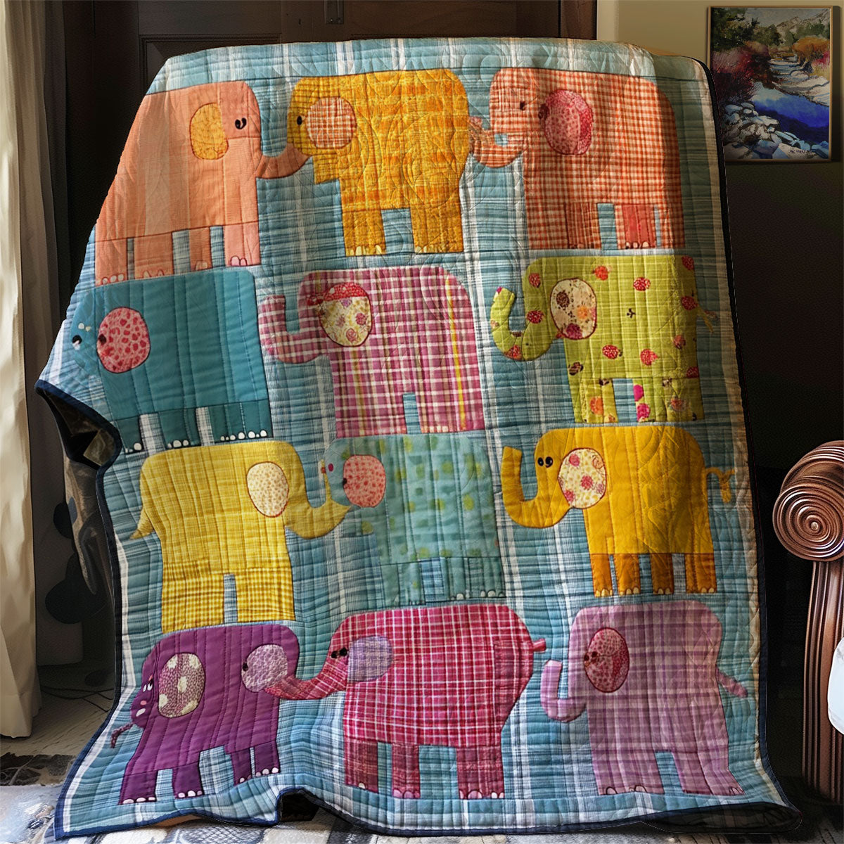 Happy Elephants WM0508023CL Quilt