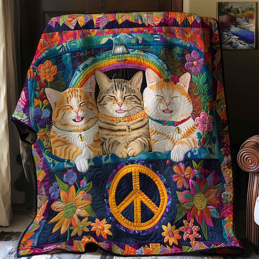 Happy Hippie Cat WM2808081CL Quilt