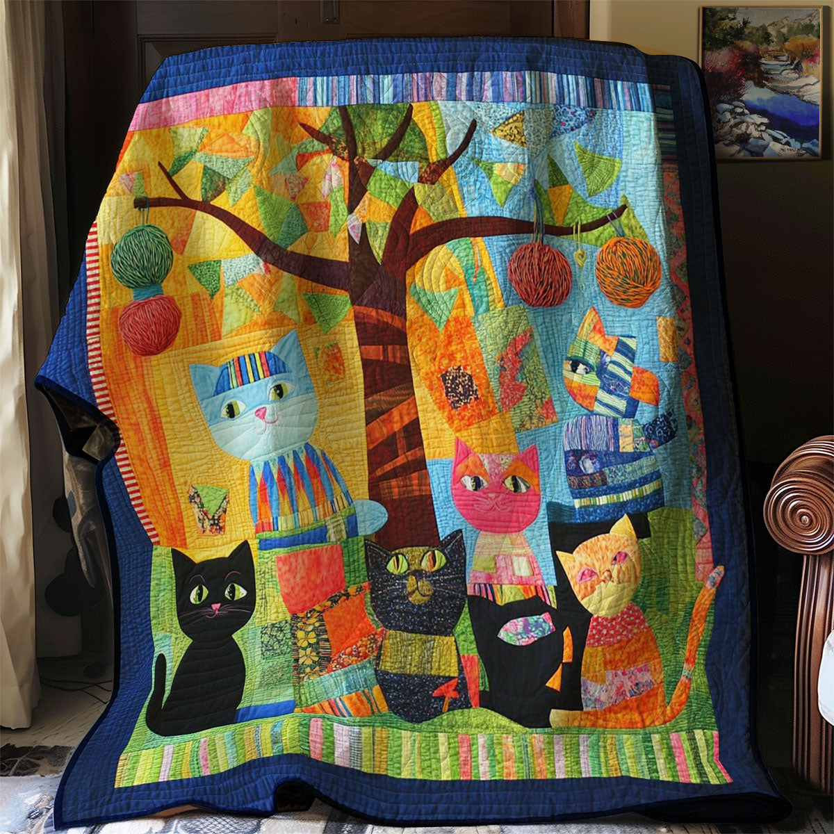 Happy Morning Cats WM0608015CL Quilt