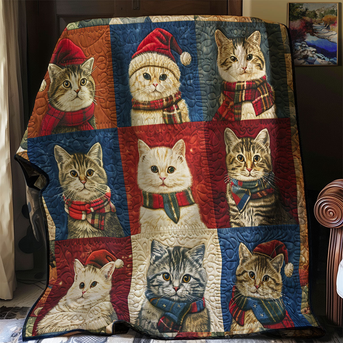 Happy Winter Cat WM2008031CL Quilt