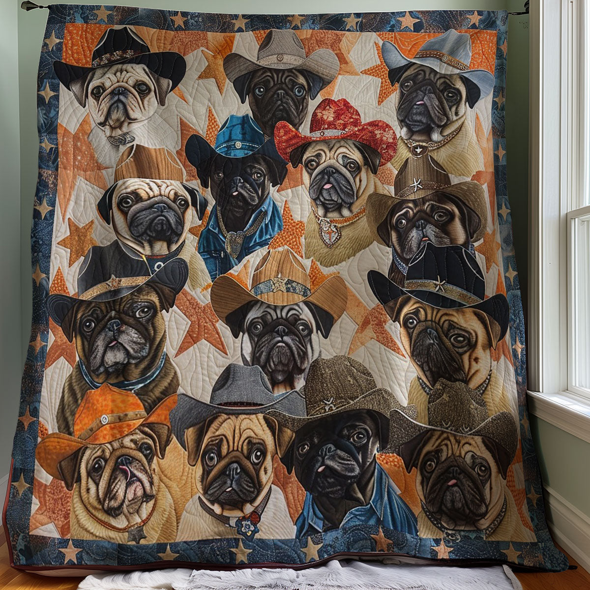 Hats Pugs WM2907002CL Quilt