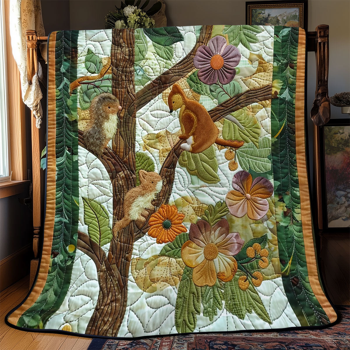 Hedgehog And Squirrel Haven WN2208097CL Quilt