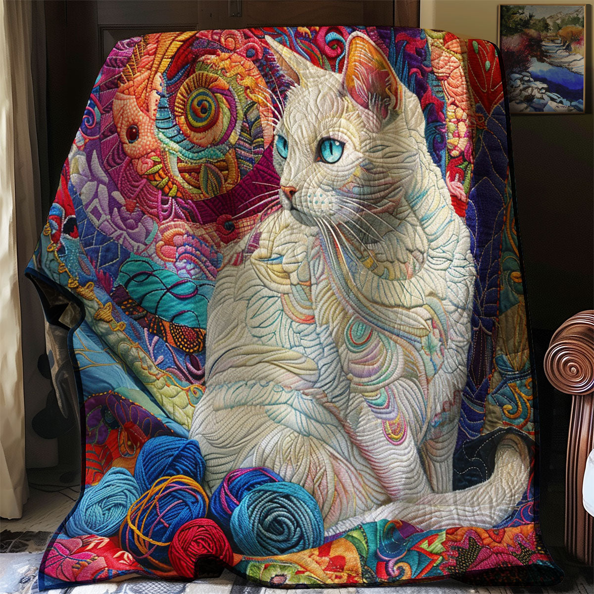 Hippie Cat WM2808026CL Quilt