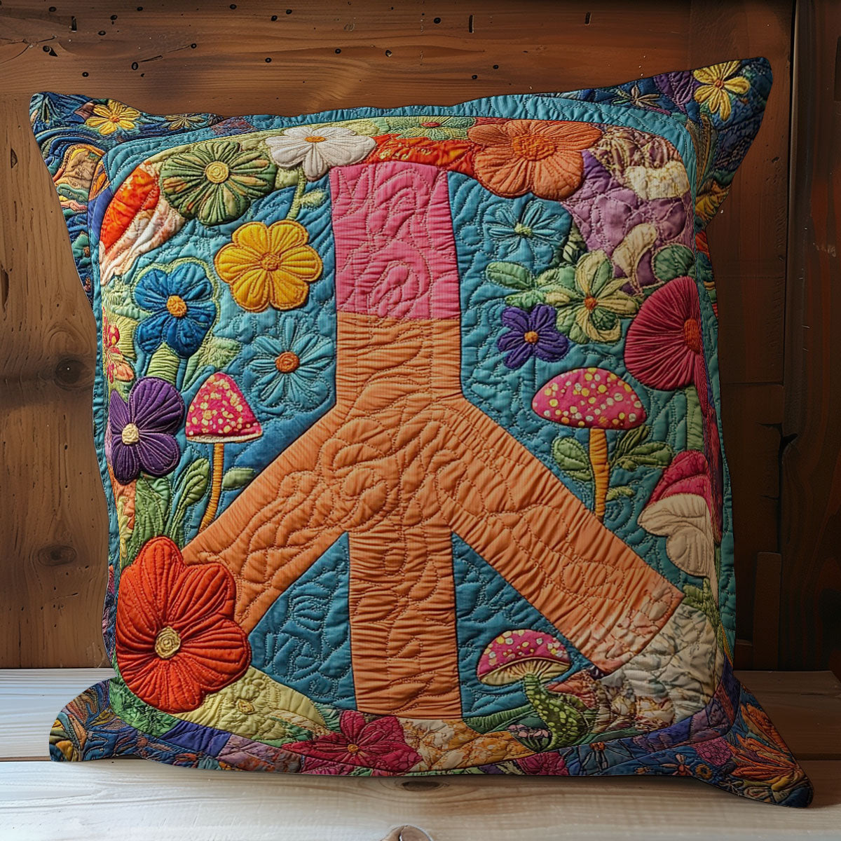 Hippie Flowers WM0508119CL Quilt Pillow Case