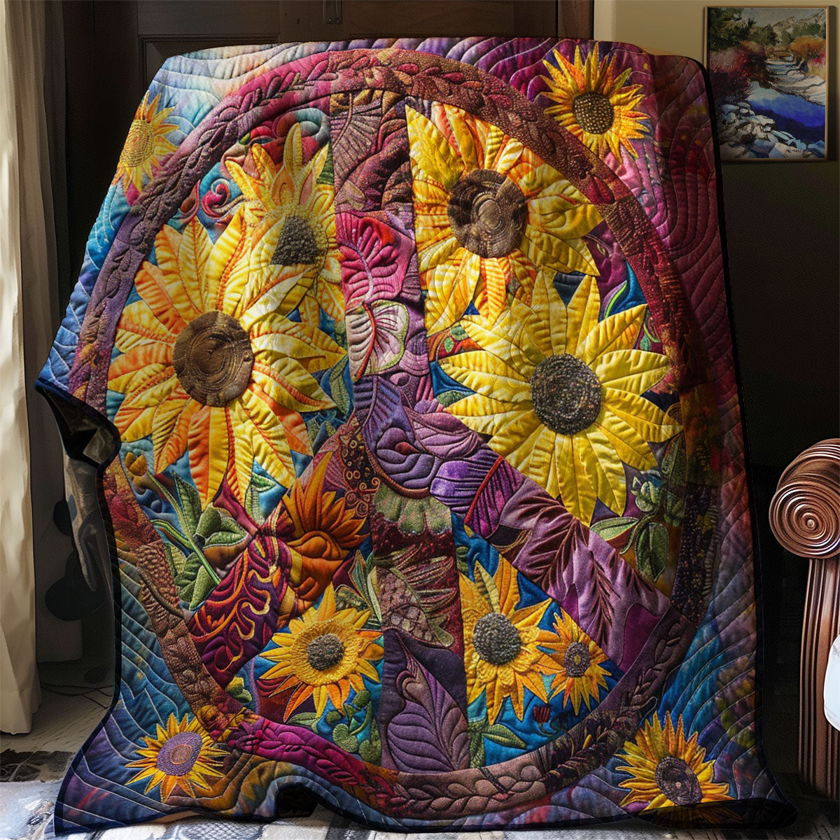 Hippie Sunflowers WM1408062CL Quilt