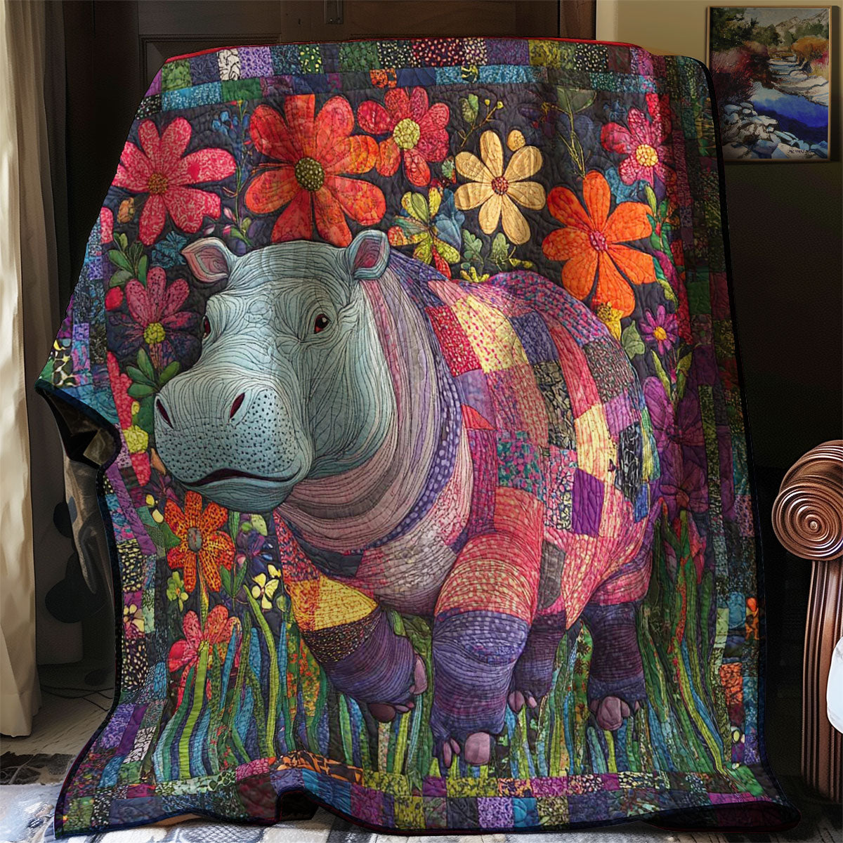 Hippo Splash Quilted Bedding Set NCU0DV071