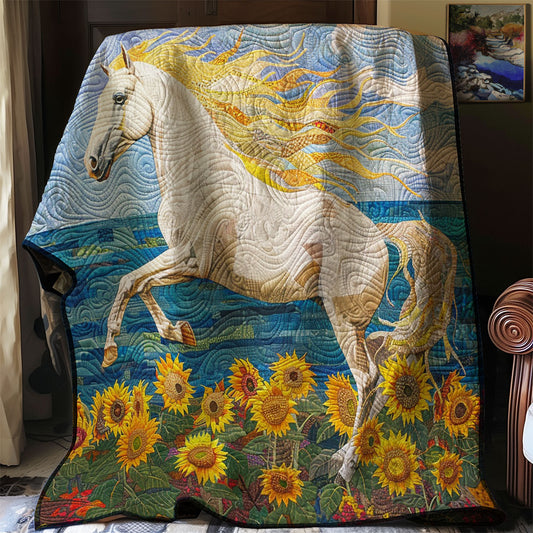 Horse And Flowers WM1008035CL Quilt