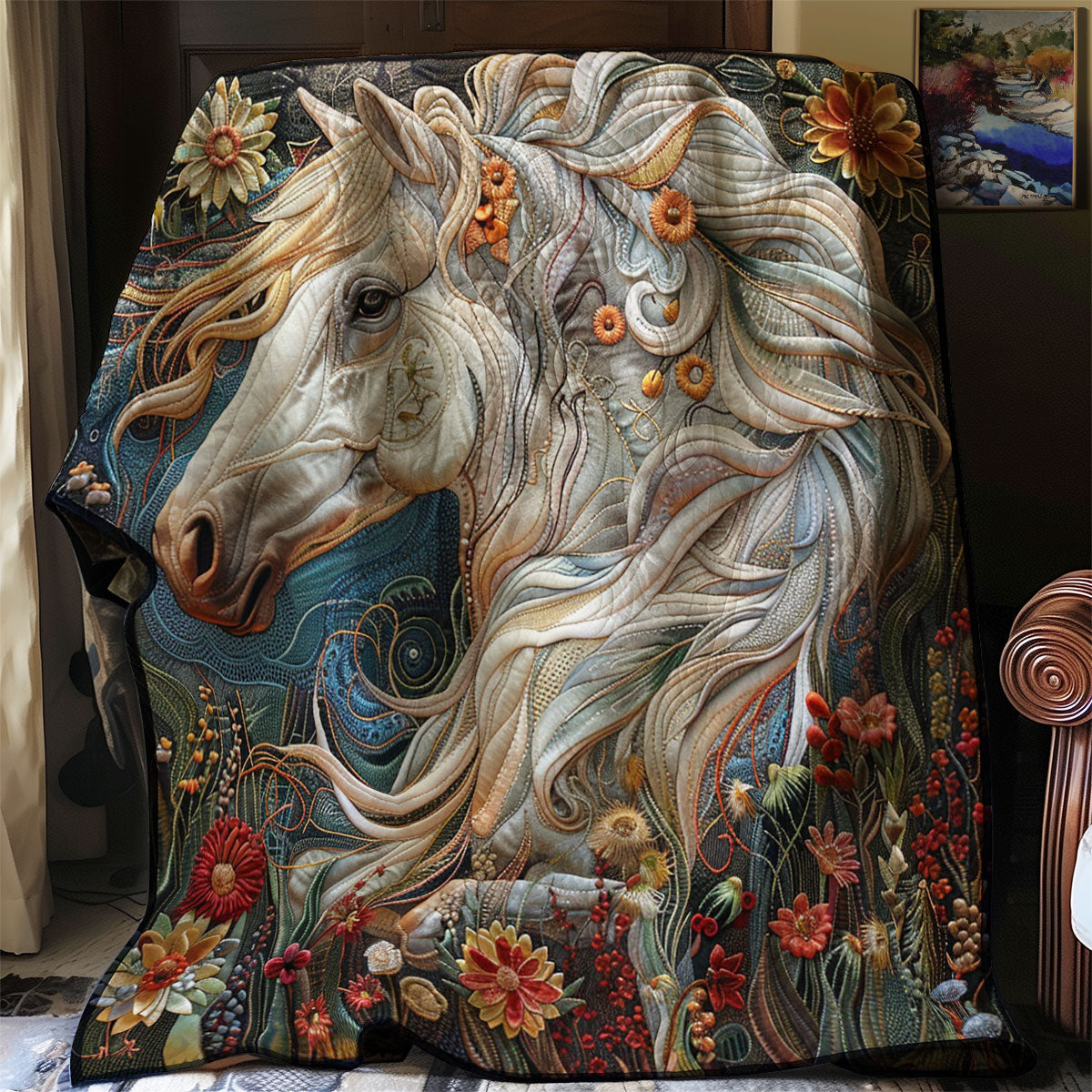 Horse Flowing Mane WM3008034CL Quilt