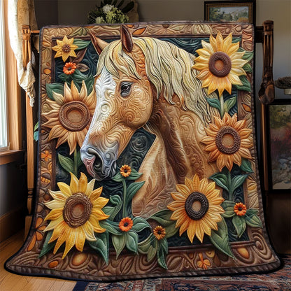 Horse Sunflower Meadow WN2108084CL Quilt