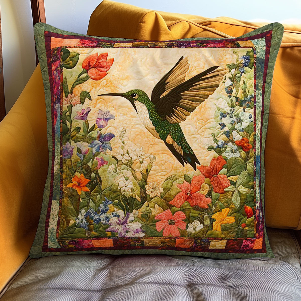 Hummingbird And Flowers WN0208081CL Quilt Pillow Case