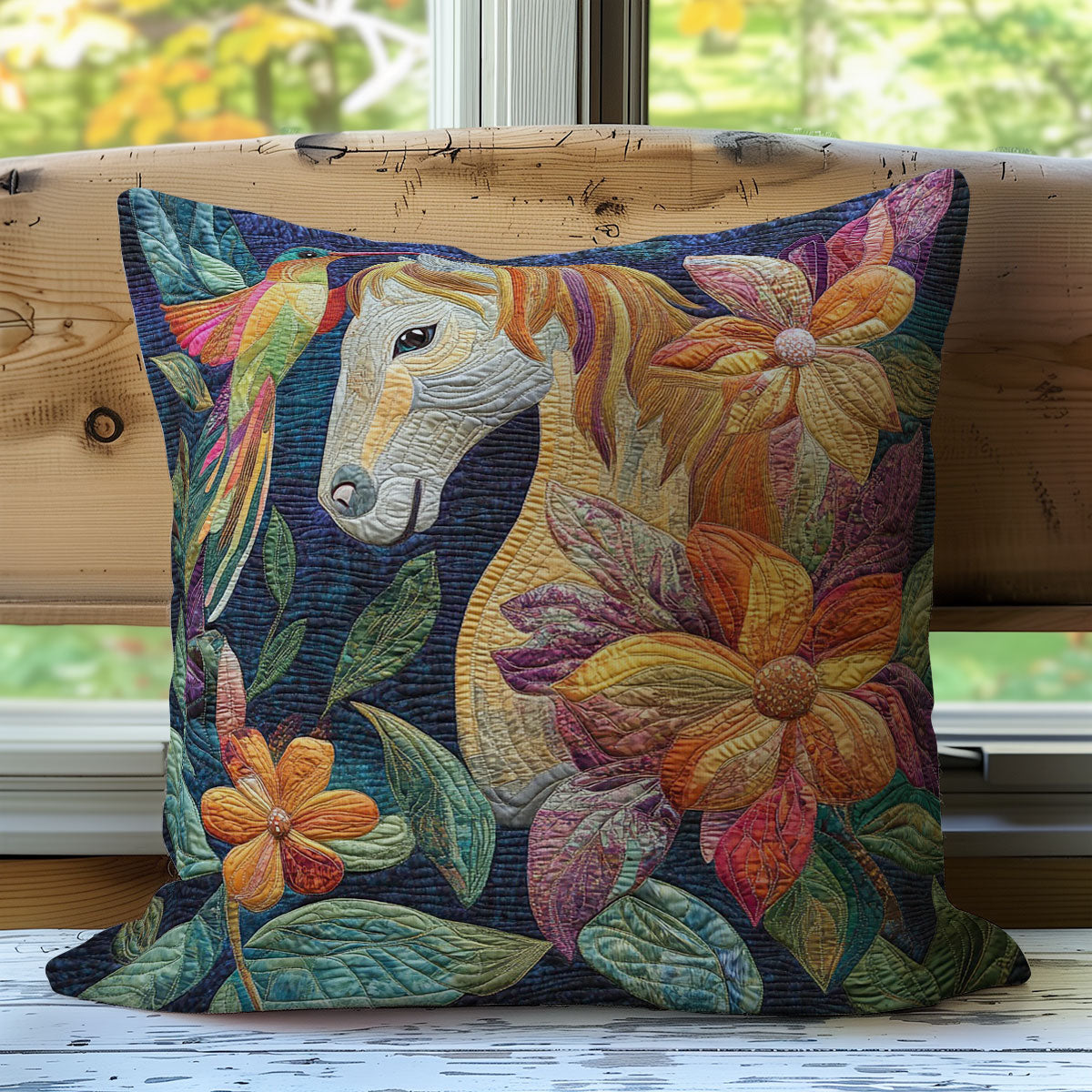 Hummingbird And Horse WM0308142CL Quilt Pillow Case