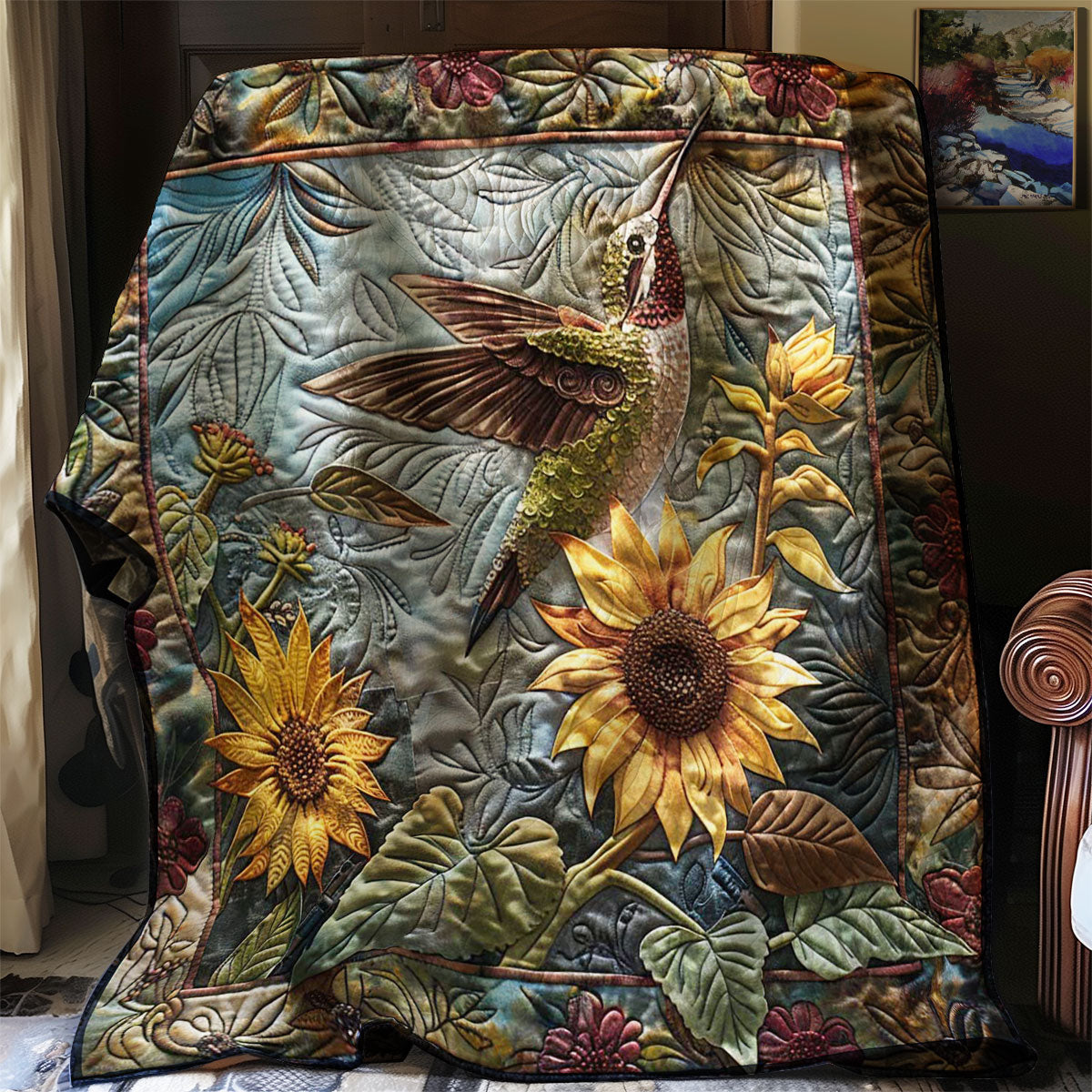 Hummingbird Bright Petals WN1908013CL Quilt
