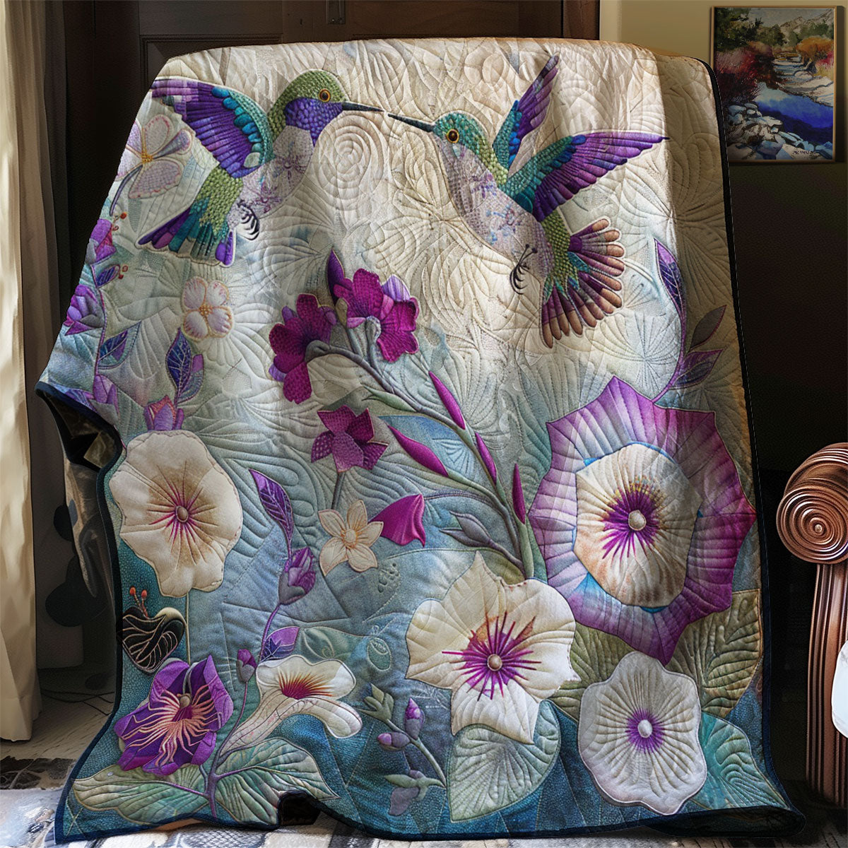 Hummingbird Couple WM3008008CL Quilt
