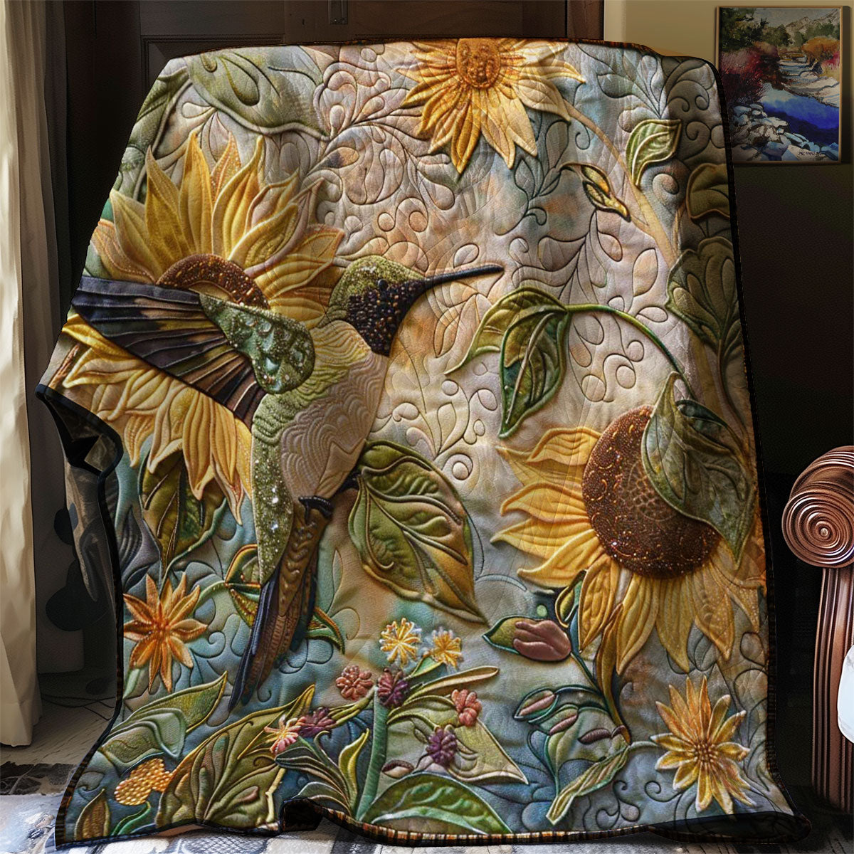 Hummingbird Sunflower WN1908009CL Quilt