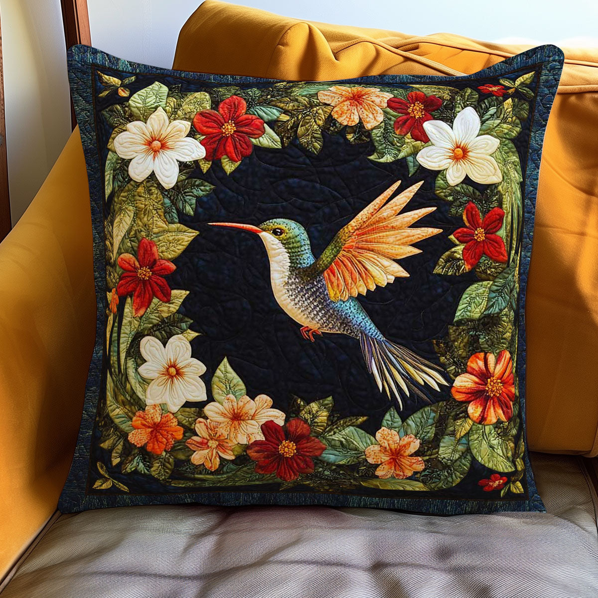 Hummingbird & Flowers WN0208080CL Quilt Pillow Case